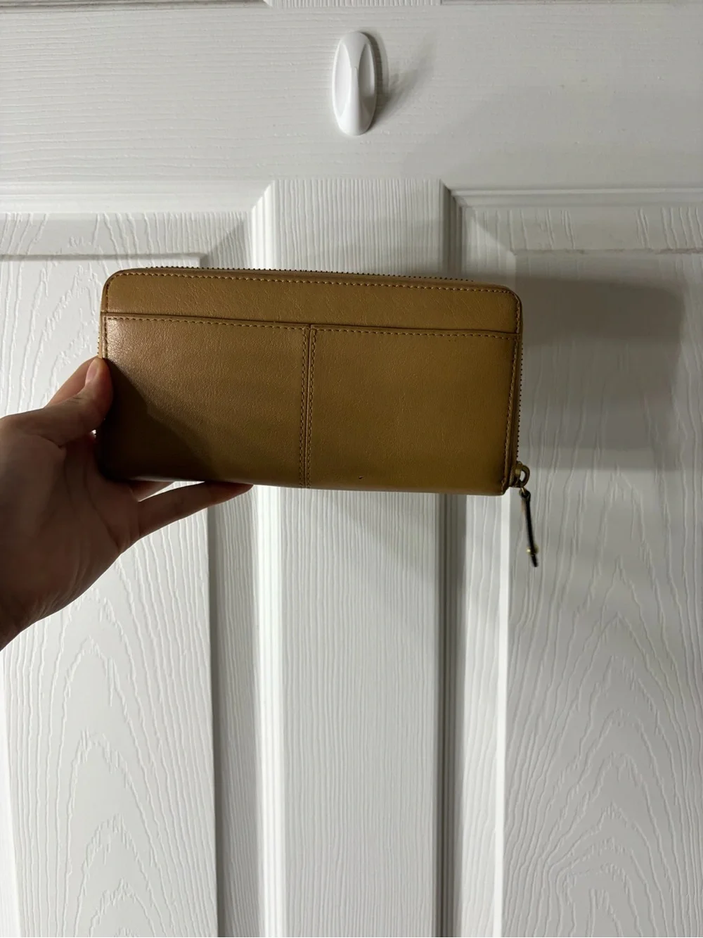 Coach Zip Around Wallet in Tan Brown